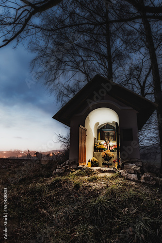 Obraz na płótnie kaplica nocą w salonie