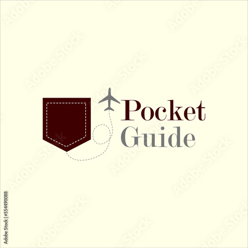 Pocket Guide Travel Agency vector illustration logo.
