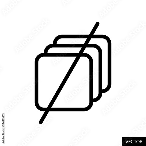 No layers vector icon in line style design for website, app, UI, isolated on white background. Editable stroke. Vector illustration.