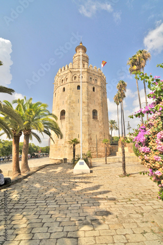 Tower of Gold military watchtower in Seville, Spain