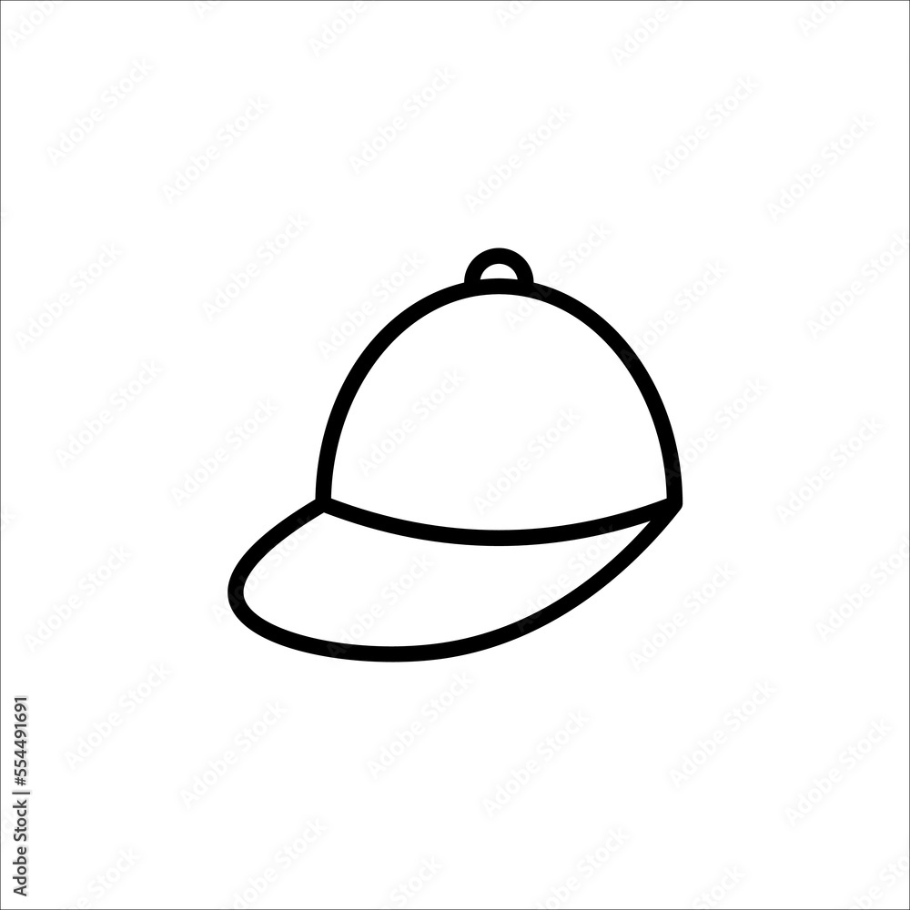 Baseball cap line and glyph icon, clothes and wear, motorboat vector icon, vector graphics on white background Baseball cap line and glyph icon, clothes and wear, motorboat vector icon, vector graphics on white background
