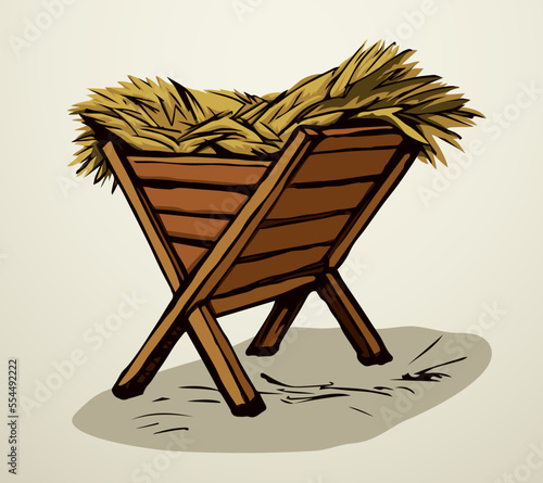 Feeder for livestock. Vector drawing