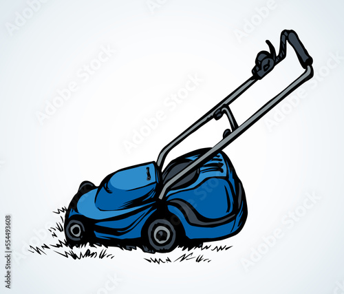 Lawn mower. Vector drawing object