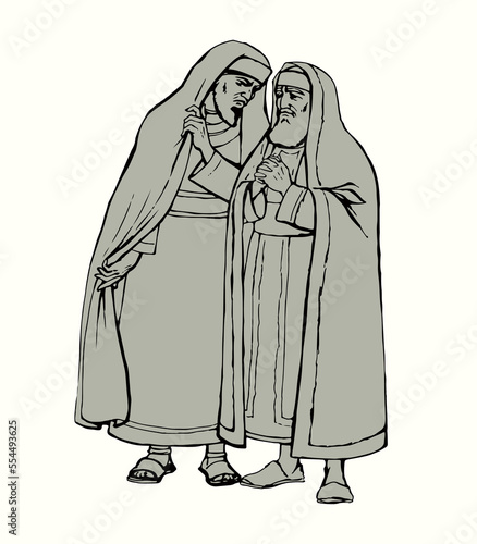 Old Pharisee Priest. Vector drawing