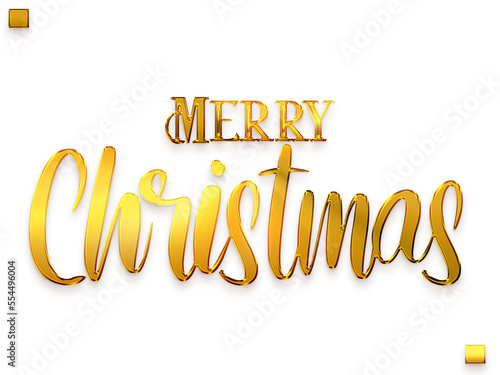 Merry Christmas Typography Minimalistic Golden Text 