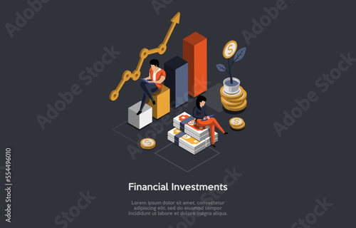 Forex, Stock Market Practice of Inflating Stock Prices to Produce Value, Financial Investments. Market Makers And Investors Using Financial Instruments To Make Money. Isometric 3d Vector Illustration