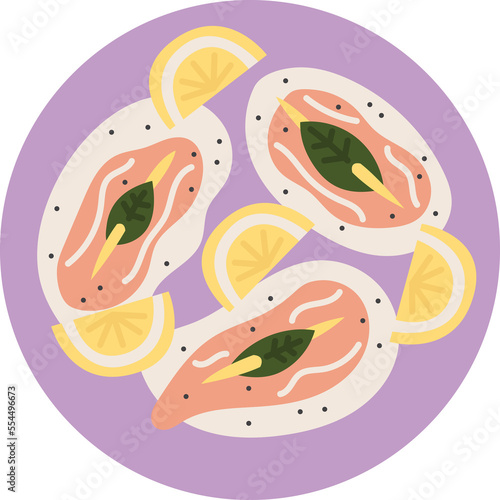 saltimbocca crostata italian food clipart