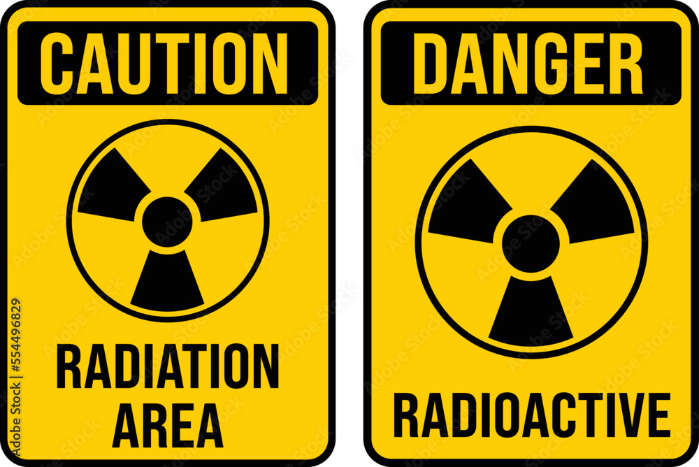 radiation area caution print ready warning sign Stock Vector | Adobe Stock