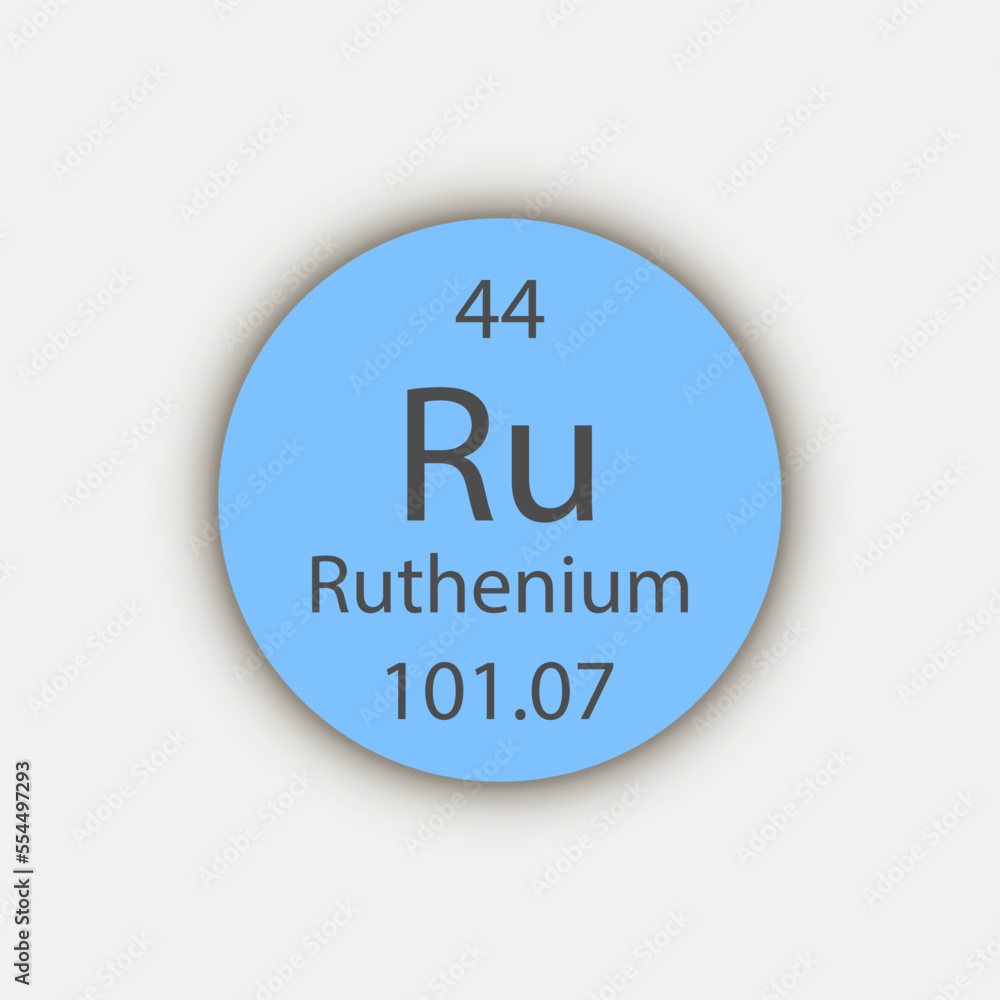 Ruthenium symbol. Chemical element of the periodic table. Vector illustration. Ruthenium symbol. Chemical element of the periodic table. Vector illustration.