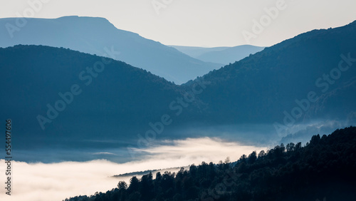 blue mountains and sea of fog after sunrise © emrah