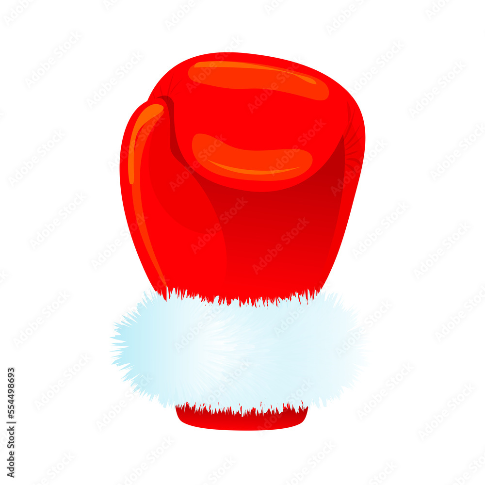 Santa Boxing glove illustration for boxing day. PNG - obrazy, fototapety, plakaty 