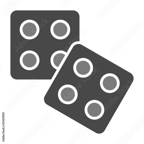 Dice Greyscale Glyph Icon