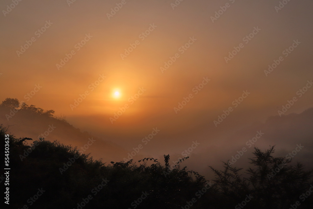 sunrise in the mountains