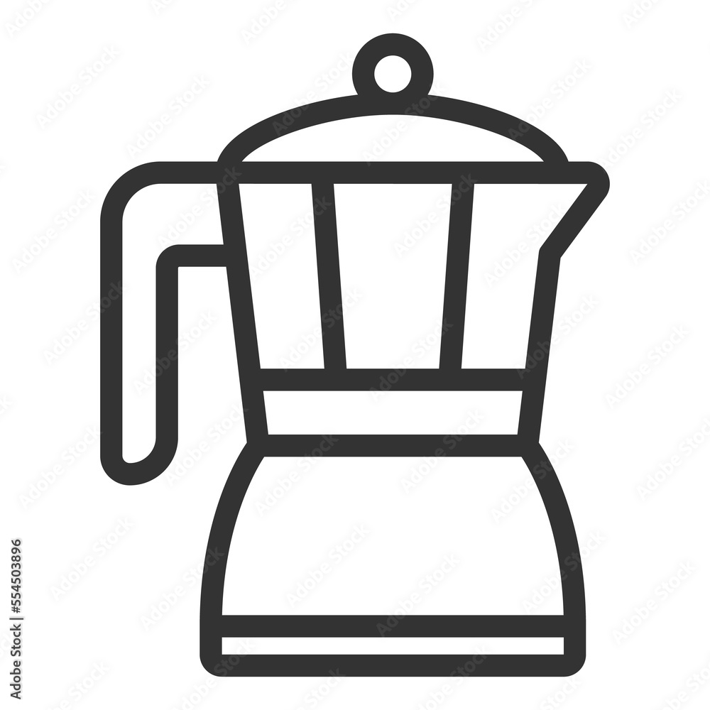 Geyser coffee maker - icon, illustration on white background, outline style Geyser coffee maker - icon, illustration on white background, outline style