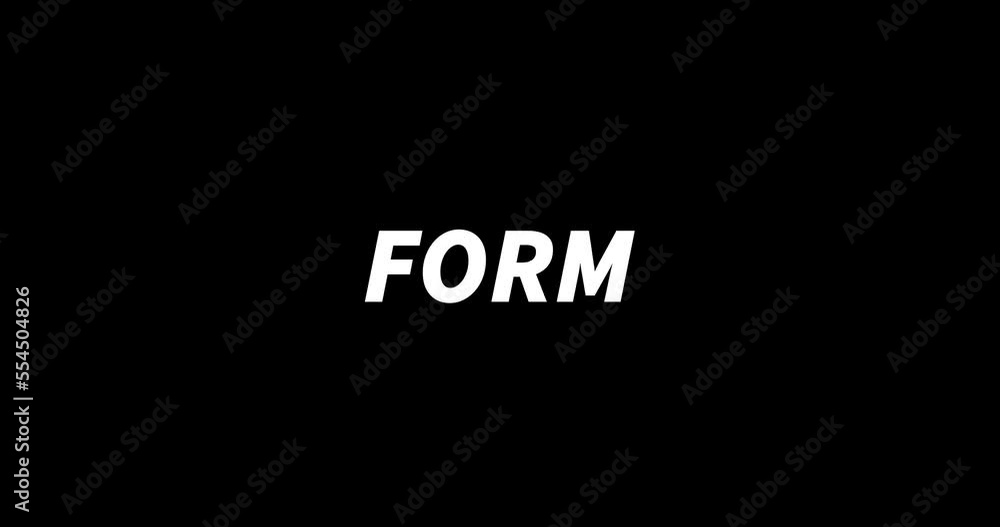 FOREVER text animation on black background. Modern text animation, written FORM FOREVER text animation on black background. Modern text animation, written FORM
