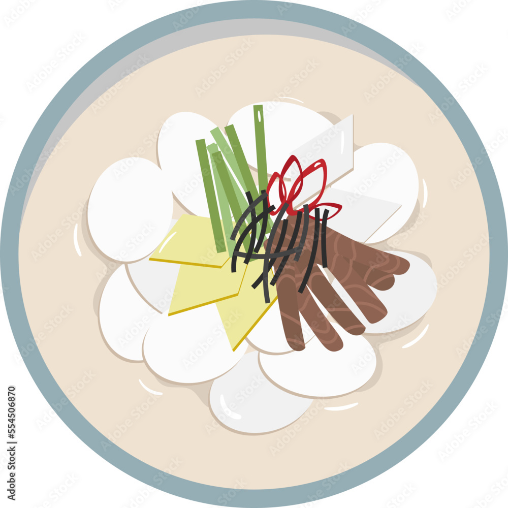 National dish for lunar new year or seollal tteokguk cut out. Korean