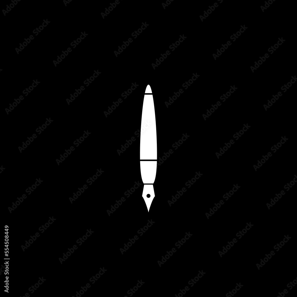 Fountain pen nib icon isolated on dark background Fountain pen nib icon isolated on dark background
