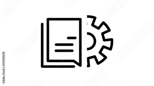 Engineering, development and innovation technology icon in outline design. Animation, micro animation, cartoon, web site symbol, clip art, illustration, vector, industry sign.