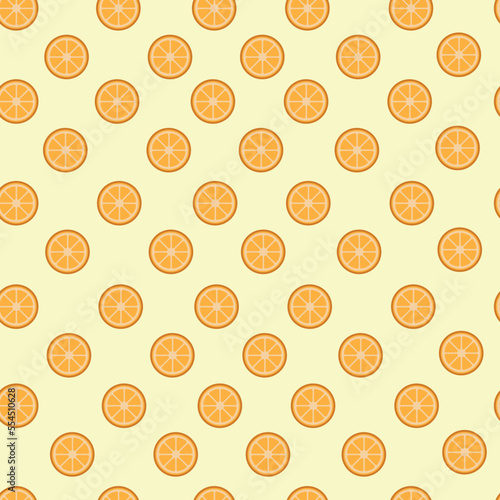 Seamless bright light pattern with oranges for fabric, label designs, t-shirt print, kids room wallpaper, fruit background.
