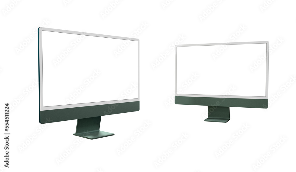 Computer monitor display with empty screen isolated on transparent background. Computer monitor display with empty screen isolated on transparent background.