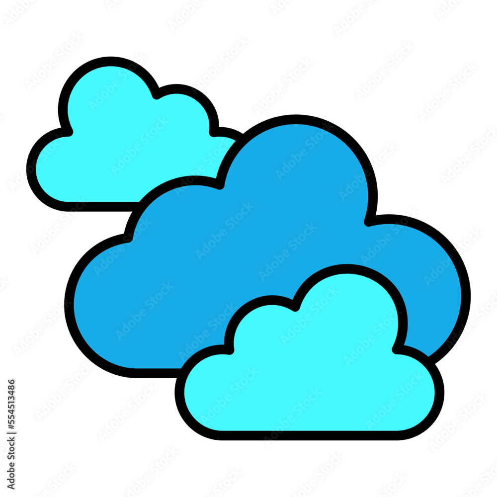 Clouds Filled Line Icon Clouds Filled Line Icon