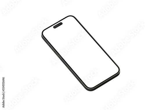 Smartphone frame less blank screen. Mockup generic device.