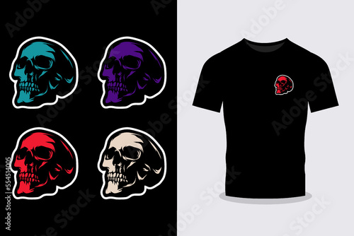  Skull tshirt print Vectors & Illustrations