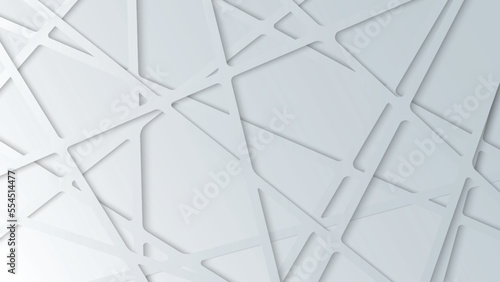 Gray and white diagonal line architecture geometry tech abstract. Vector geometric backdrop. 