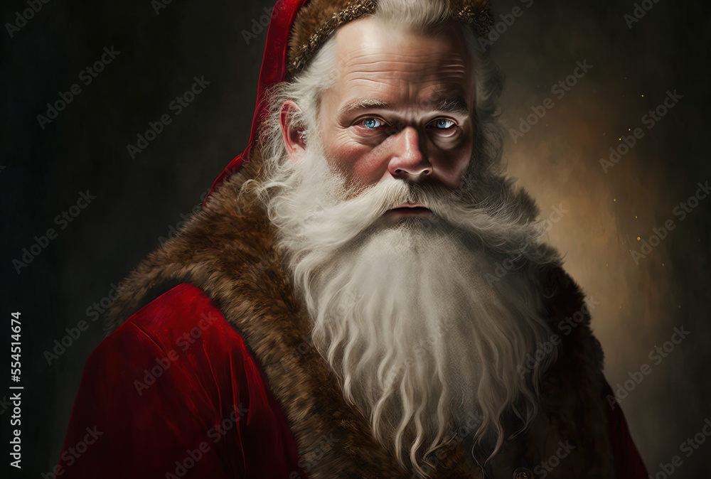 Man in Santa Claus outfit in a portrait. Generative AI Man in Santa Claus outfit in a portrait. Generative AI