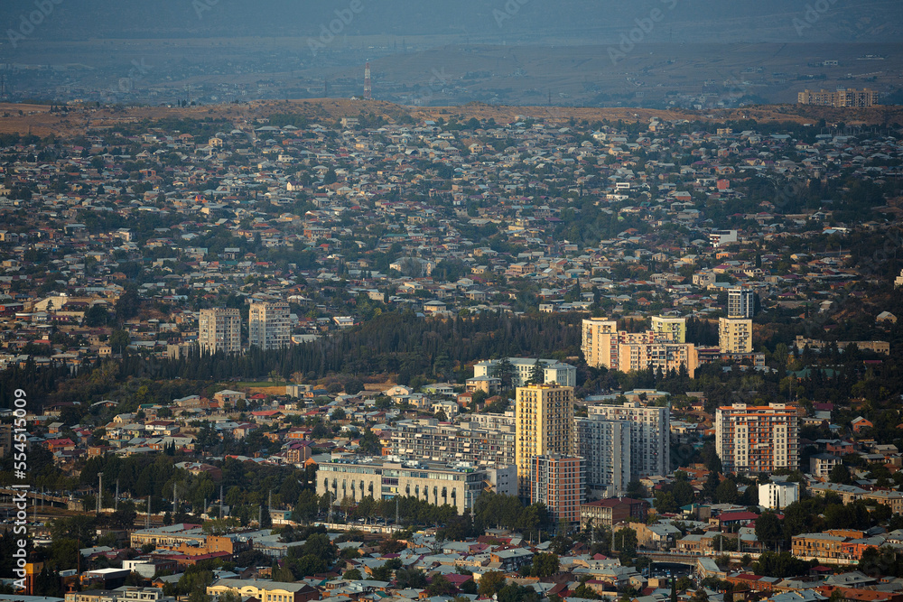 Obraz premium view of tbilisi city from above, georgia
