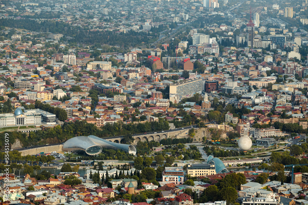 view of tbilisi city from above, georgia