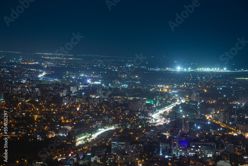 view of night tbilisi from a height  night city lights