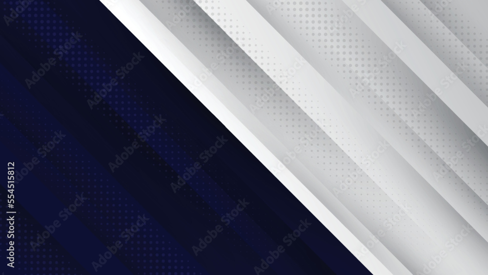 Obraz premium Dark blue background with stripes. banner white and grey background. Abstract background modern futuristic graphic. 