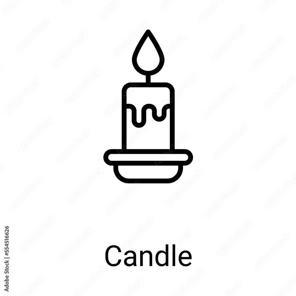 Candle icons with white background. Candle icons with white background.