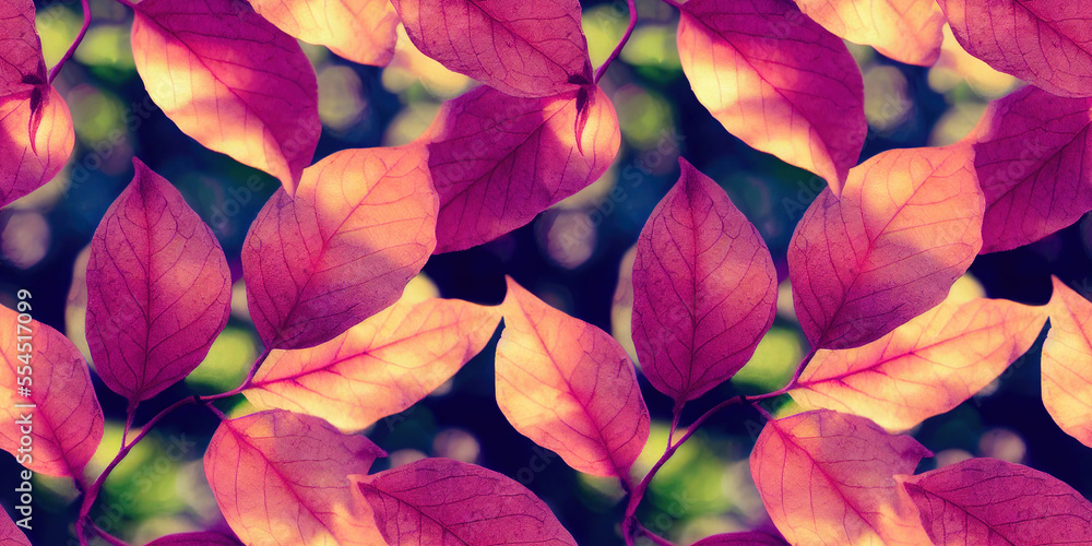 Abstract seamless autumn leaves background, generative ai Abstract seamless autumn leaves background, generative ai