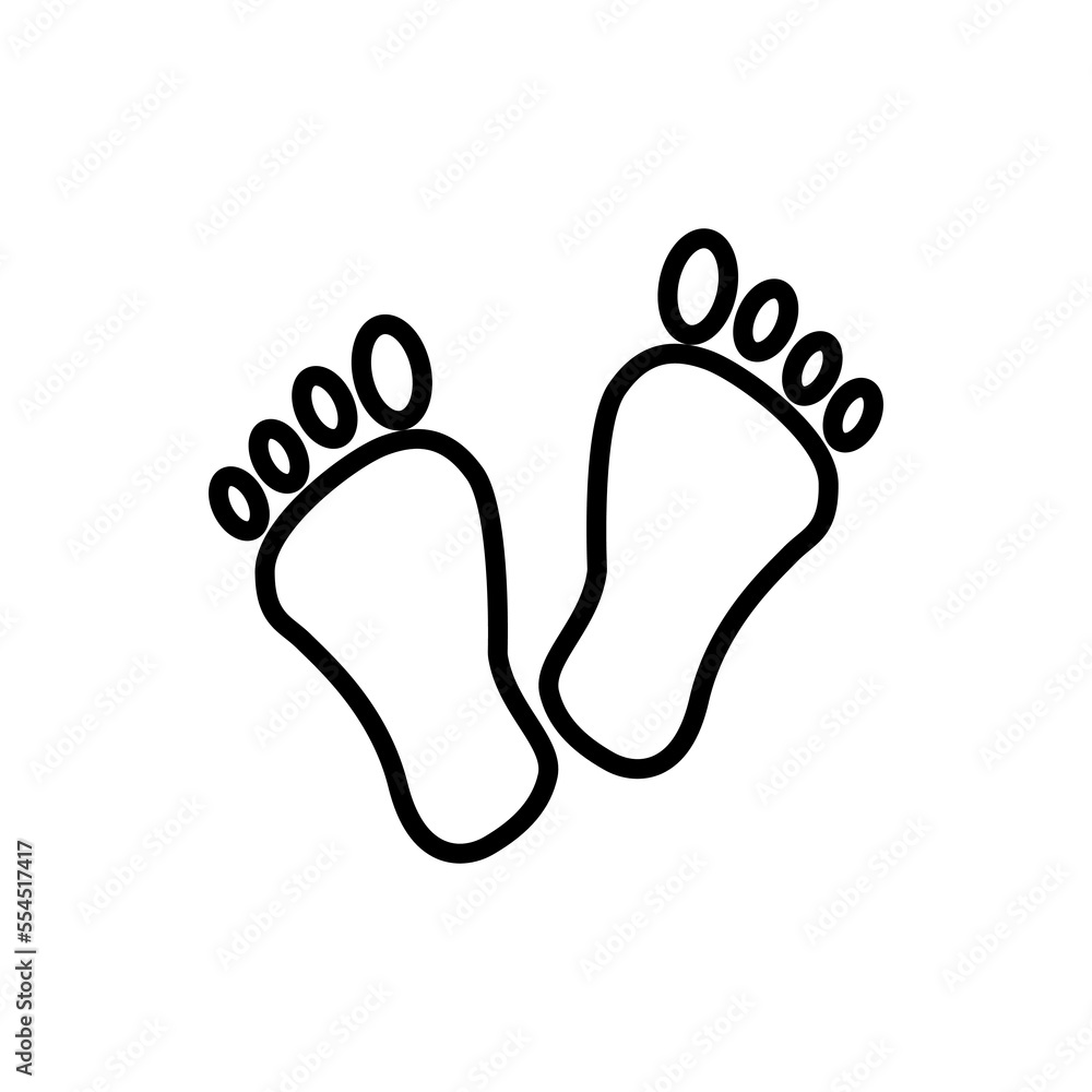 Foot icon. Feet sign. Footprint symbol. Thin line icon on white background. Vector illustration. Foot icon. Feet sign. Footprint symbol. Thin line icon on white background. Vector illustration.
