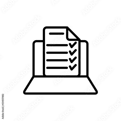 clipboard checklist or clipboard survey form line art vector icon for apps and websites