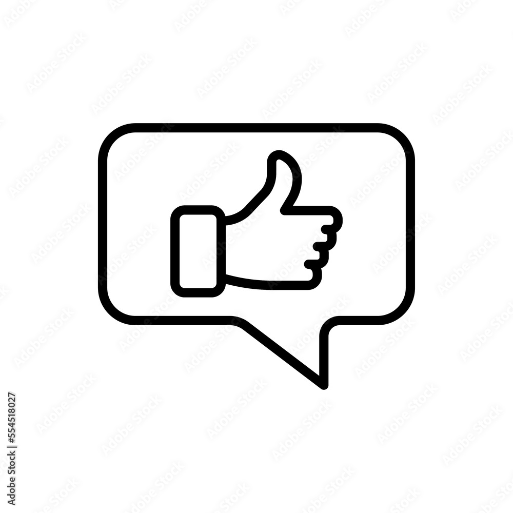 Positive Response Vector Line Icon Positive Response Vector Line Icon