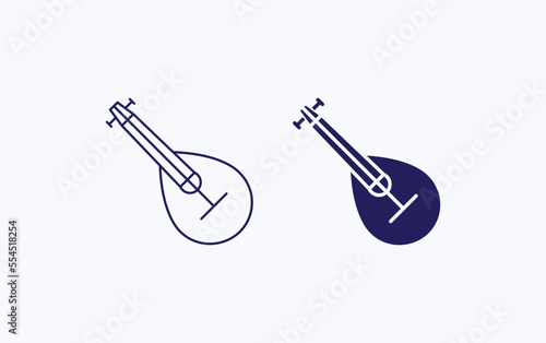 Lute instrument illustration icon