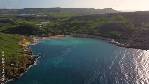 Gnejna Bay (Mgarr) , winter time, drone shot, Malta photo