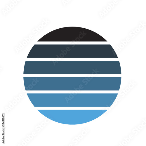 Sunset Retro rainbow striped Color