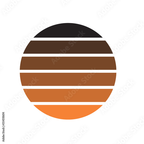 Sunset Retro rainbow striped Color