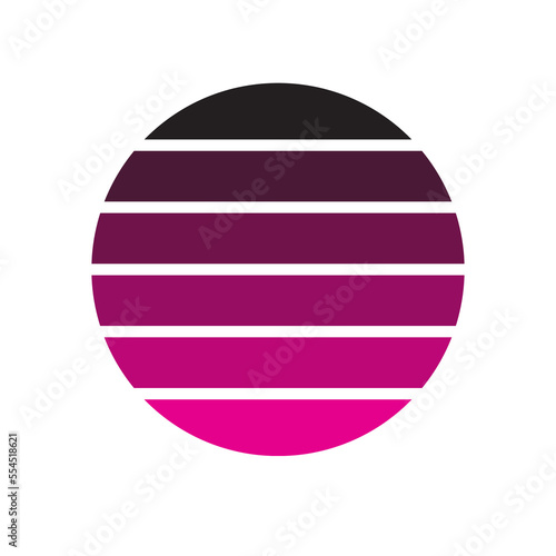 Sunset Retro rainbow striped Color