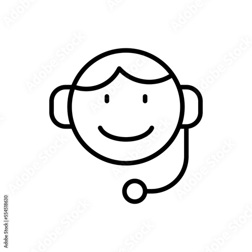 Customer support customer service agent or account manager line art vector icon for apps and websites