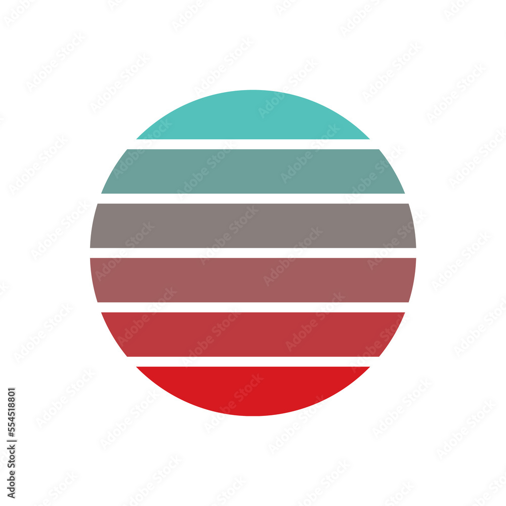 Sunset Retro rainbow striped Color Sunset Retro rainbow striped Color