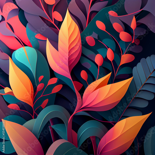 Wallpaper Mural Flat plants gradients Torontodigital.ca