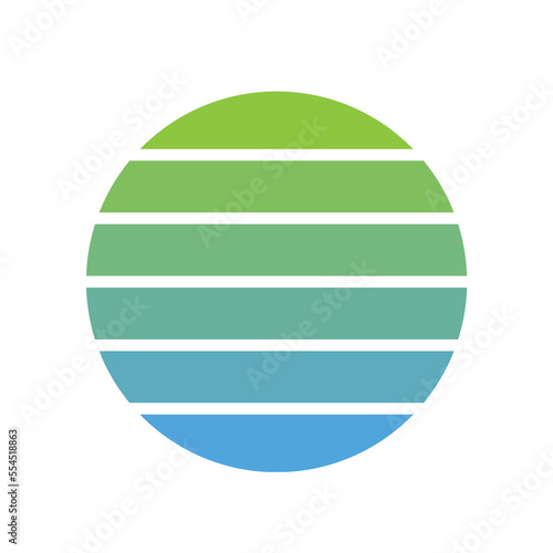 Sunset Retro rainbow striped Color