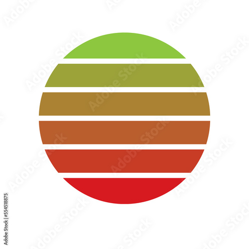 Sunset Retro rainbow striped Color