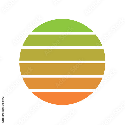 Sunset Retro rainbow striped Color