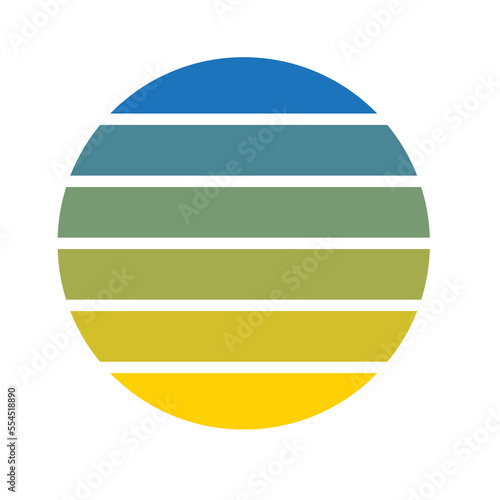 Sunset Retro rainbow striped Color